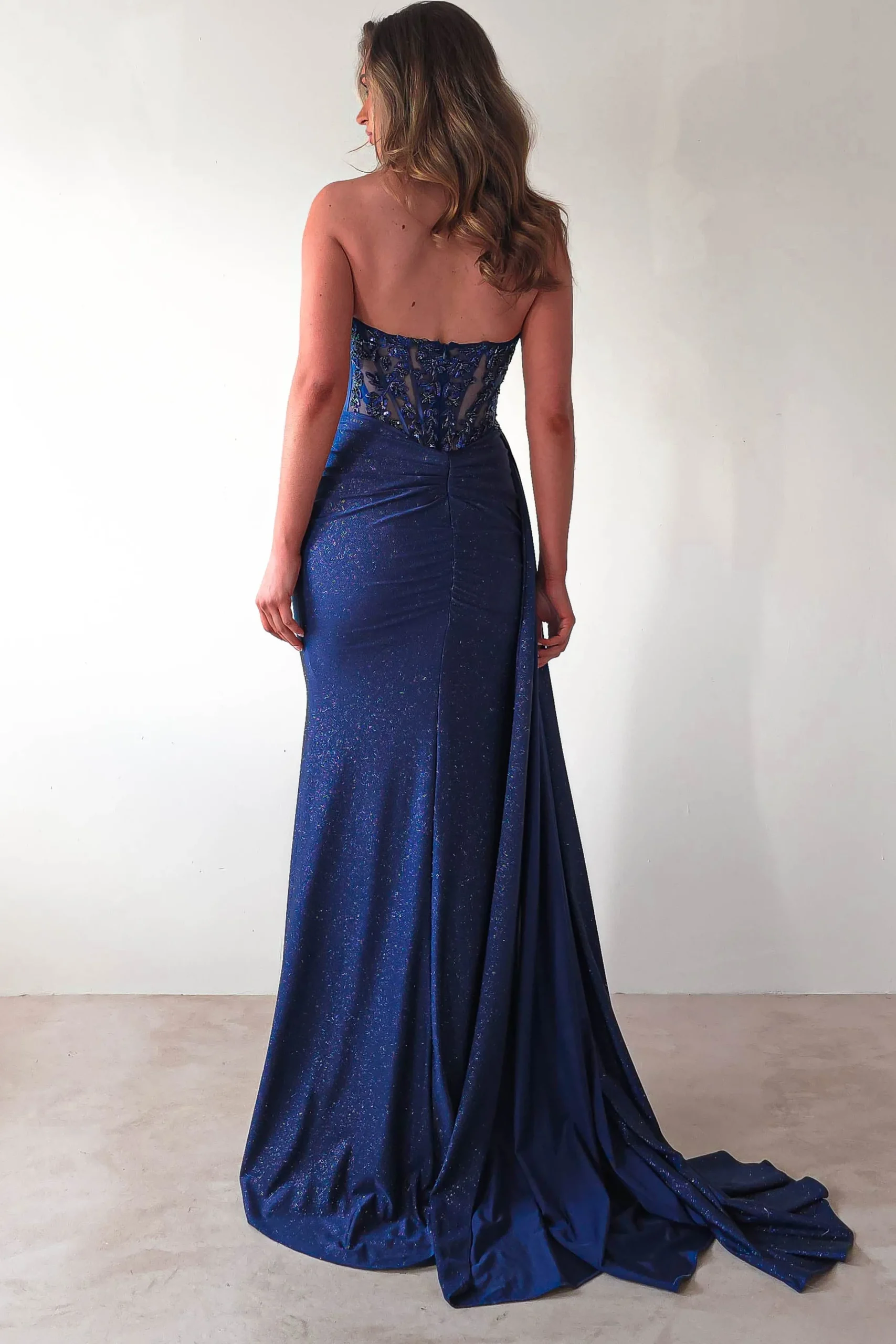 Lavelle Glitter Bodycon Gown | Navy