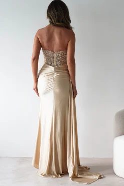 Lavelle Glitter Bodycon Gown | Gold