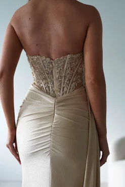 Lavelle Glitter Bodycon Gown | Gold