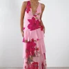 Lenora Floral Print Maxi Dress | Pink