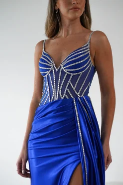 Leonardo Diamante Bodycon Gown | Royal Blue