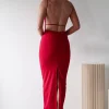 Letty Square Neck Maxi Dress | Red