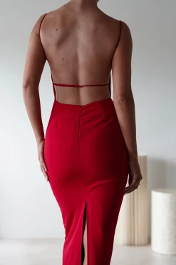 Letty Square Neck Maxi Dress | Red