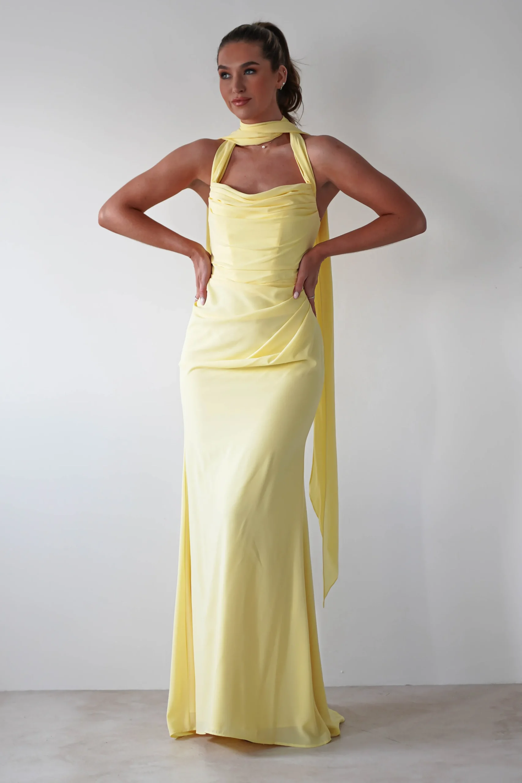 Lisa Multiway Chiffon Gown | Yellow