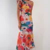 Logen Ruffle Sleeve Midaxi | Orange Floral Print