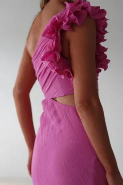 Logen Ruffle Sleeve Midaxi | Pink