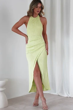 Louisa Ribbed Midaxi Dress | Lime