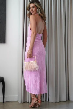 Louisa Ribbed Midaxi Dress | Pink