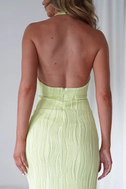 Louisa Ribbed Midaxi Dress | Lime