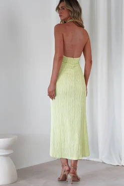 Louisa Ribbed Midaxi Dress | Lime