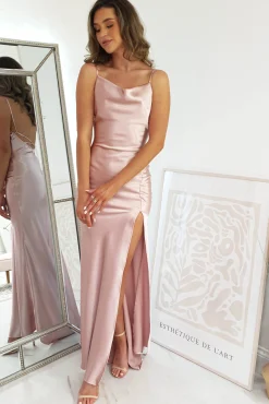 Love Silky Satin Gown | Blush