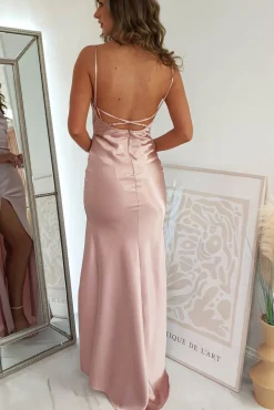 Love Silky Satin Gown | Blush