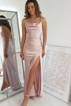 Love Silky Satin Gown | Blush
