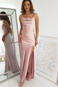 Love Silky Satin Gown | Blush