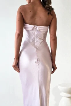 Lucia Soft Satin Slip Midi Dress | Pastel Pink