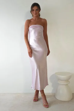 Lucia Soft Satin Slip Midi Dress | Pastel Pink