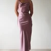 Luiza Low Back Satin Maxi Dress | Mauve