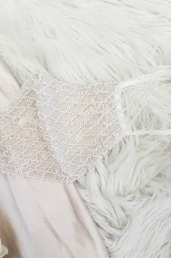 Luxury Embroidered Bridal Face Mask | Ivory