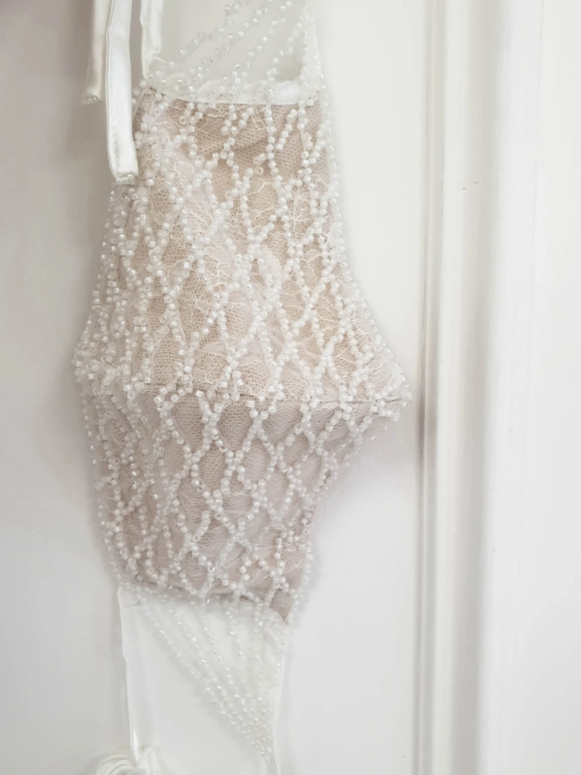 Luxury Embroidered Bridal Face Mask | Ivory