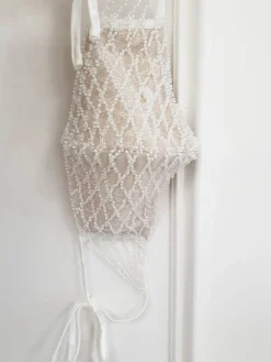 Luxury Embroidered Bridal Face Mask | Ivory