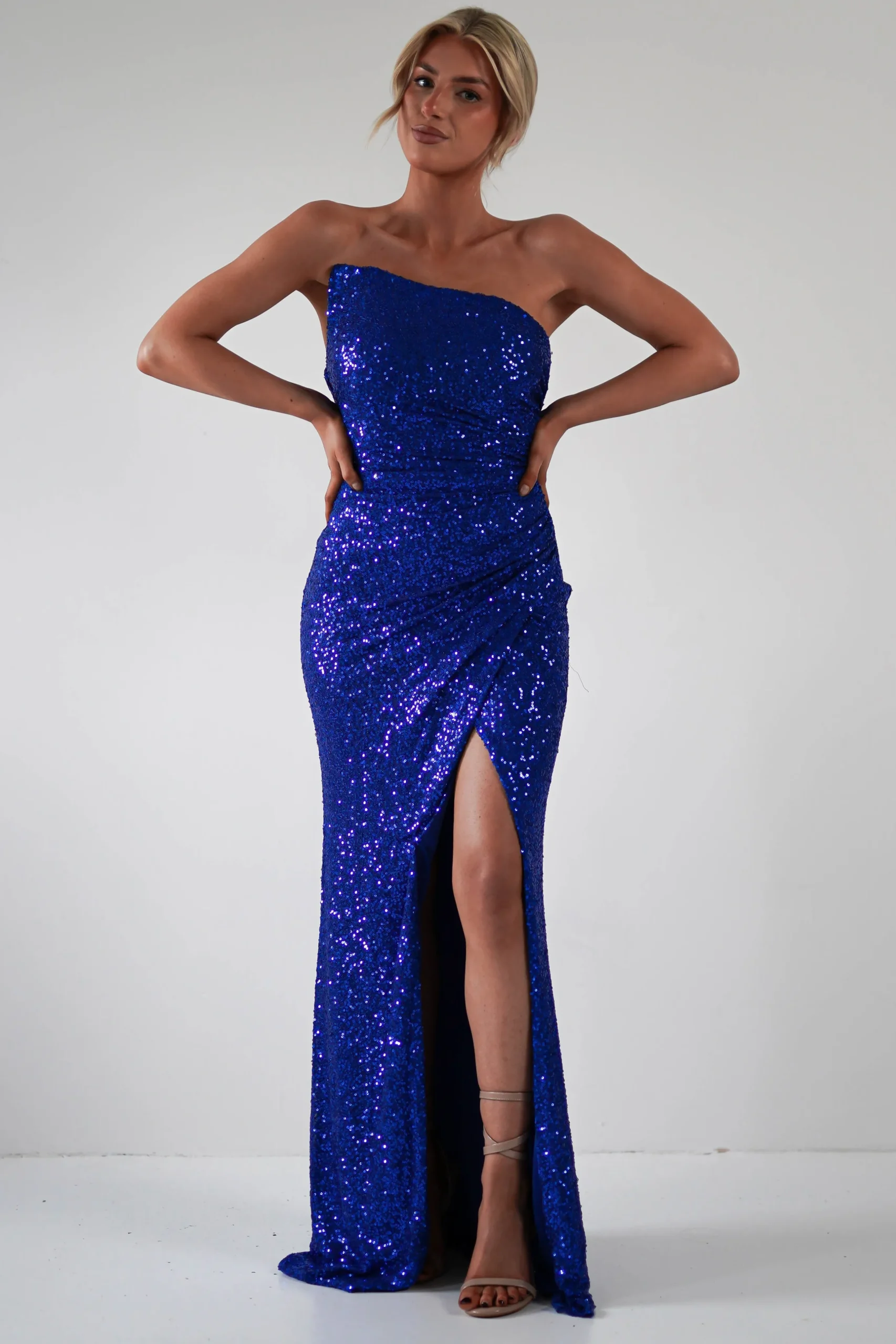 Mabel Strapless Sequin Gown | Royal Blue