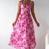 Maisie Floral Skater Maxi Dress | Pink