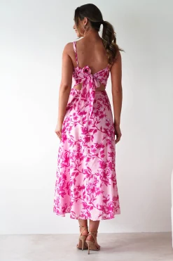 Maisie Floral Skater Maxi Dress | Pink