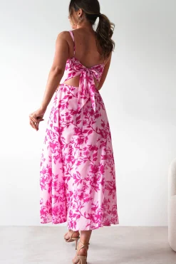 Maisie Floral Skater Maxi Dress | Pink