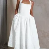 Margot Textured Midaxi Dress | White