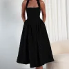 Margot Textured Midaxi Dress | Black