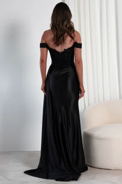 Marsela Lace Bodice Gown | Black