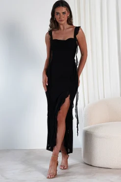 Mhissa Ruffle Maxi Dress | Black