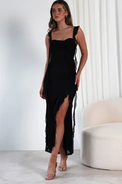 Mhissa Ruffle Maxi Dress | Black