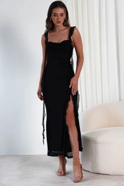 Mhissa Ruffle Maxi Dress | Black