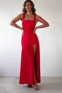 Milla Jersey Bodycon Maxi Dress | Red