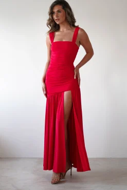Milla Jersey Bodycon Maxi Dress | Red