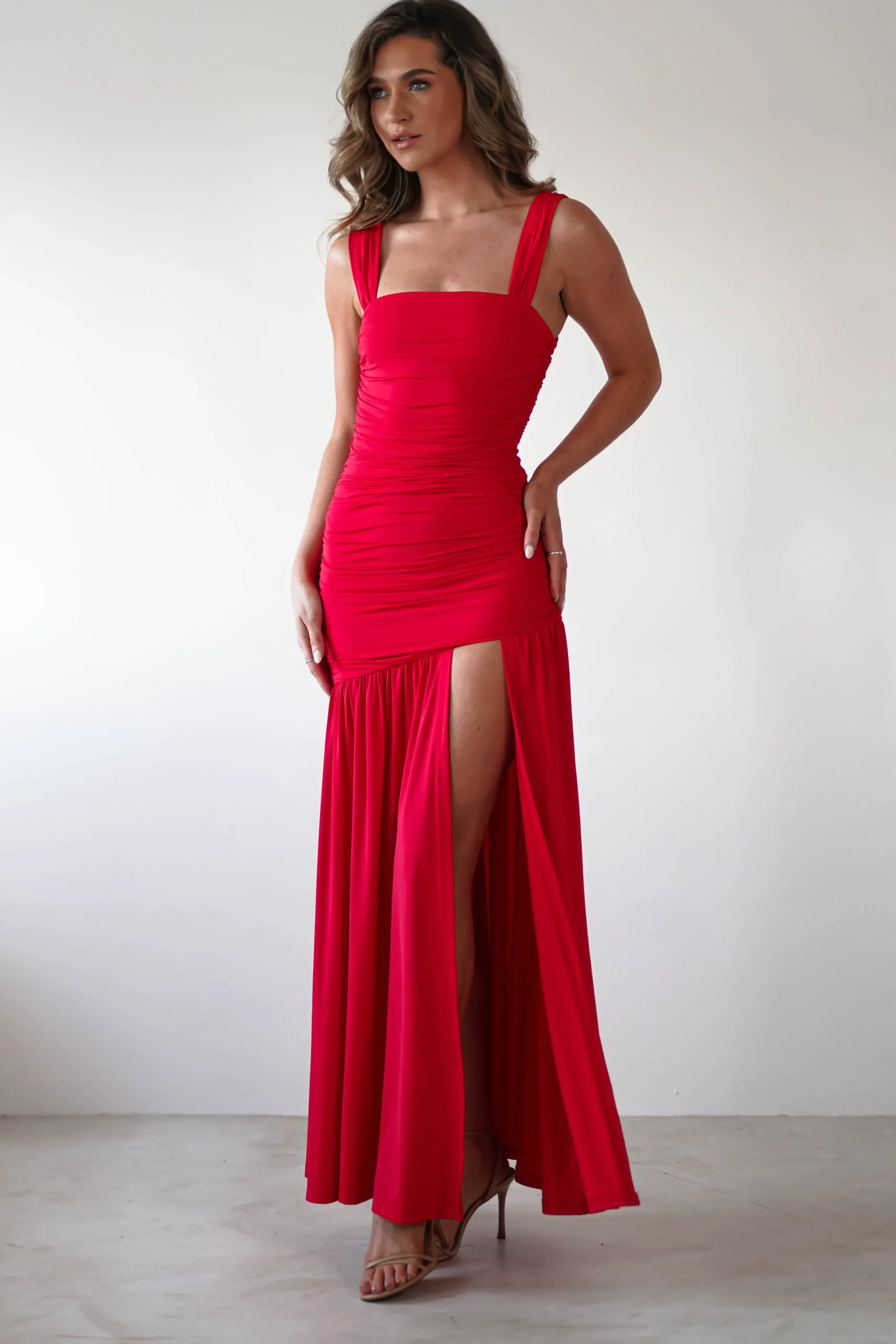 Milla Jersey Bodycon Maxi Dress | Red