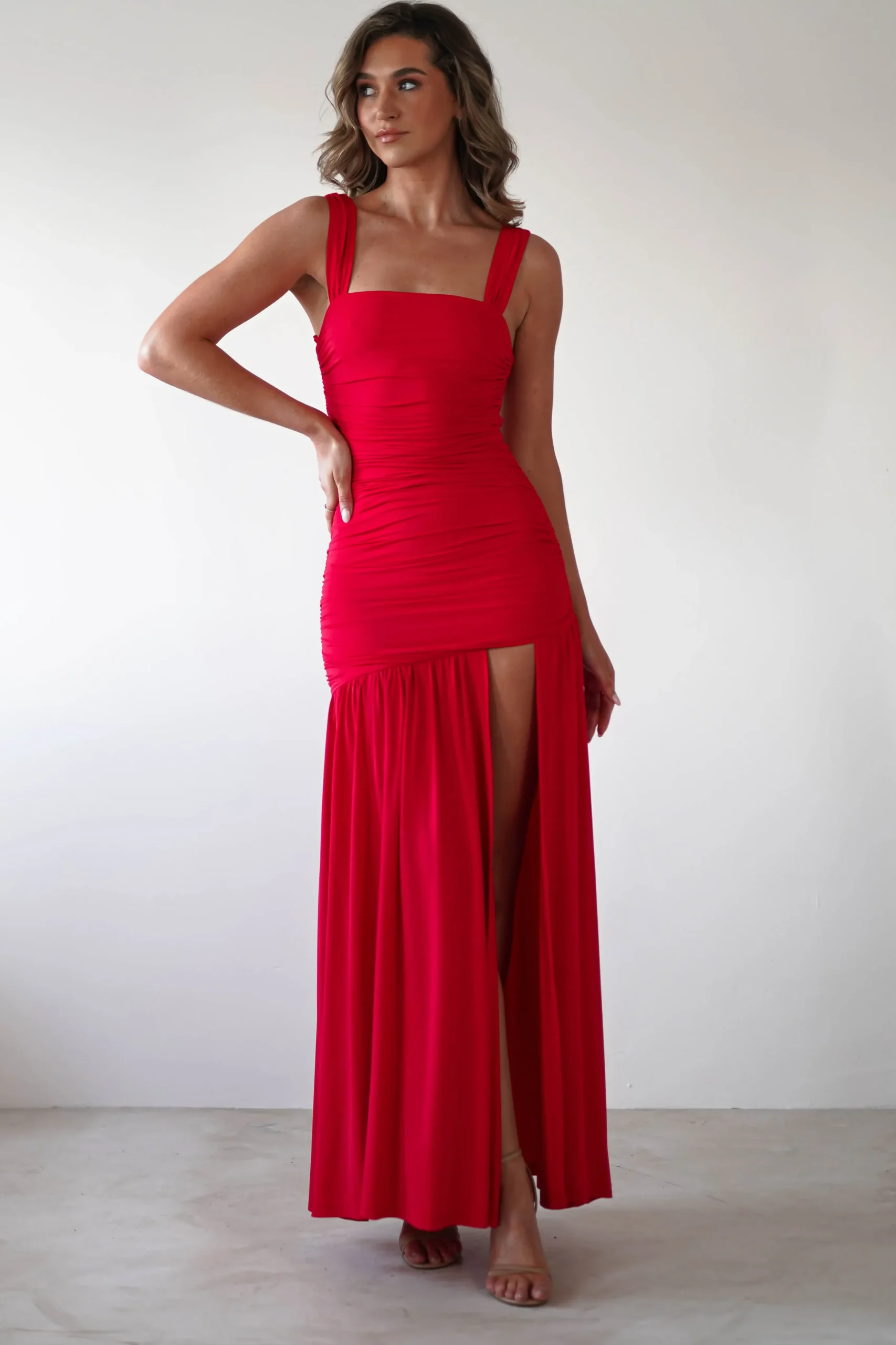 Milla Jersey Bodycon Maxi Dress | Red