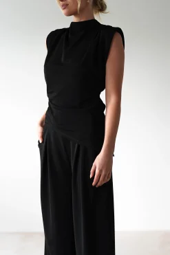 Mina Strechy 2 Piece Set | Black