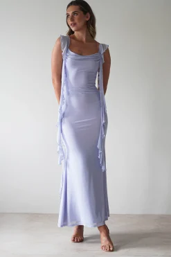 Miranda Ruffle Midaxi Dress | Dusty Blue