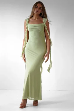 Miranda Ruffle Midaxi Dress | Pistachio