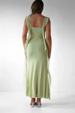 Miranda Ruffle Midaxi Dress | Pistachio
