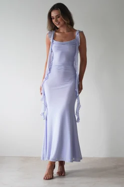 Miranda Ruffle Midaxi Dress | Dusty Blue