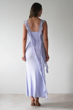 Miranda Ruffle Midaxi Dress | Dusty Blue