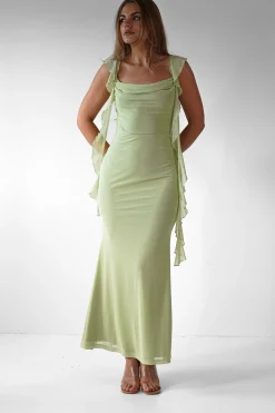 Miranda Ruffle Midaxi Dress | Pistachio