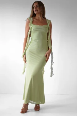 Miranda Ruffle Midaxi Dress | Pistachio