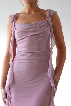 Miranda Ruffle Midaxi Dress | Mauve