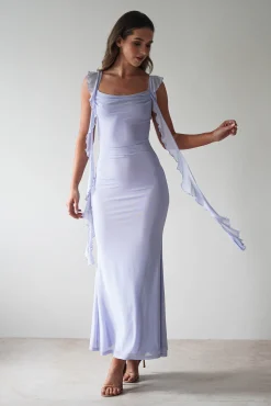 Miranda Ruffle Midaxi Dress | Dusty Blue