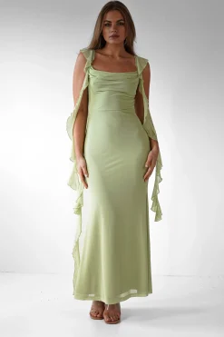 Miranda Ruffle Midaxi Dress | Pistachio