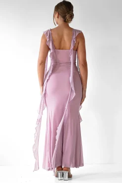 Miranda Ruffle Midaxi Dress | Mauve